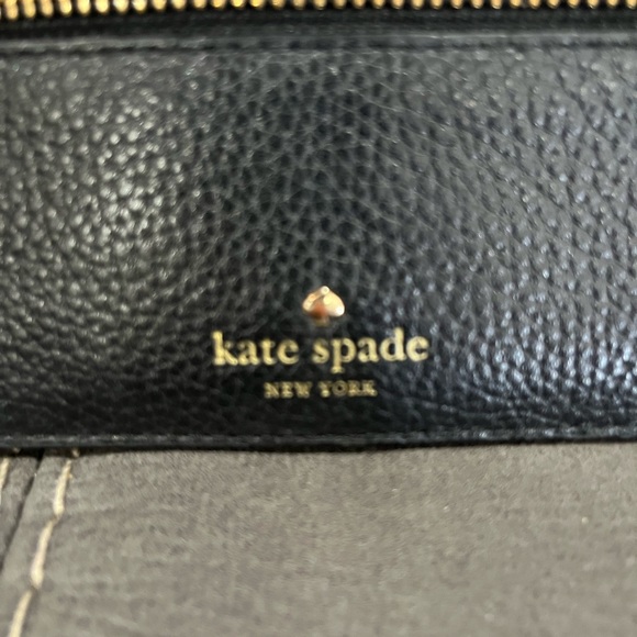 Kate Spade Black Leather Clutch with Gold Accents - Picture 2 of 7